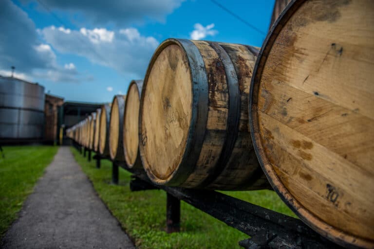 Things to do in Bardstown, KY, photo of bourbon barrels at a Bardstown distillery